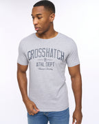 Crosshatch College Print T shirts  Grey