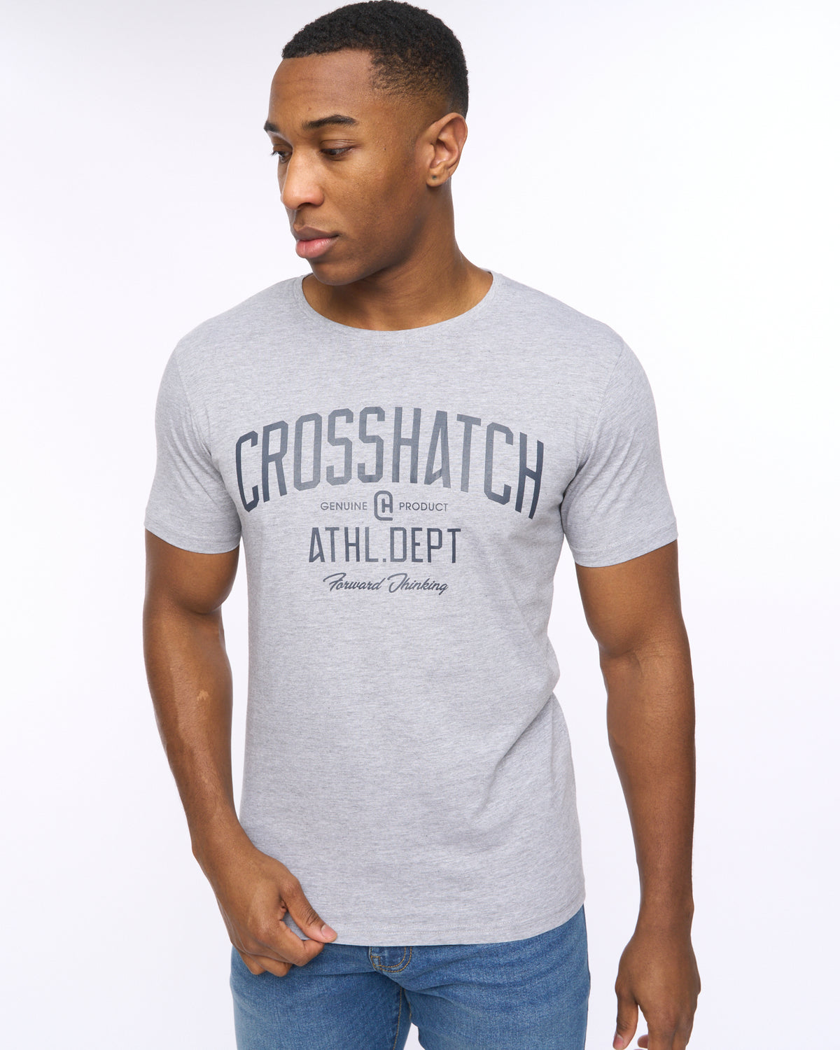 Crosshatch College Print T shirts  Grey
