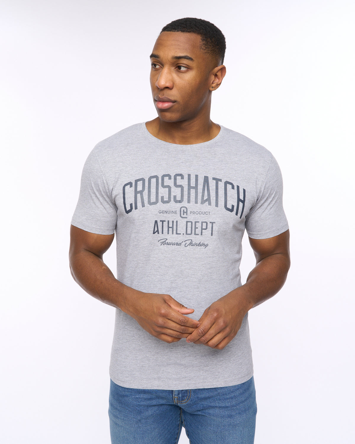 Crosshatch College Print T shirts  Grey