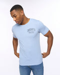 Crosshatch College Print T shirt Sky Blue