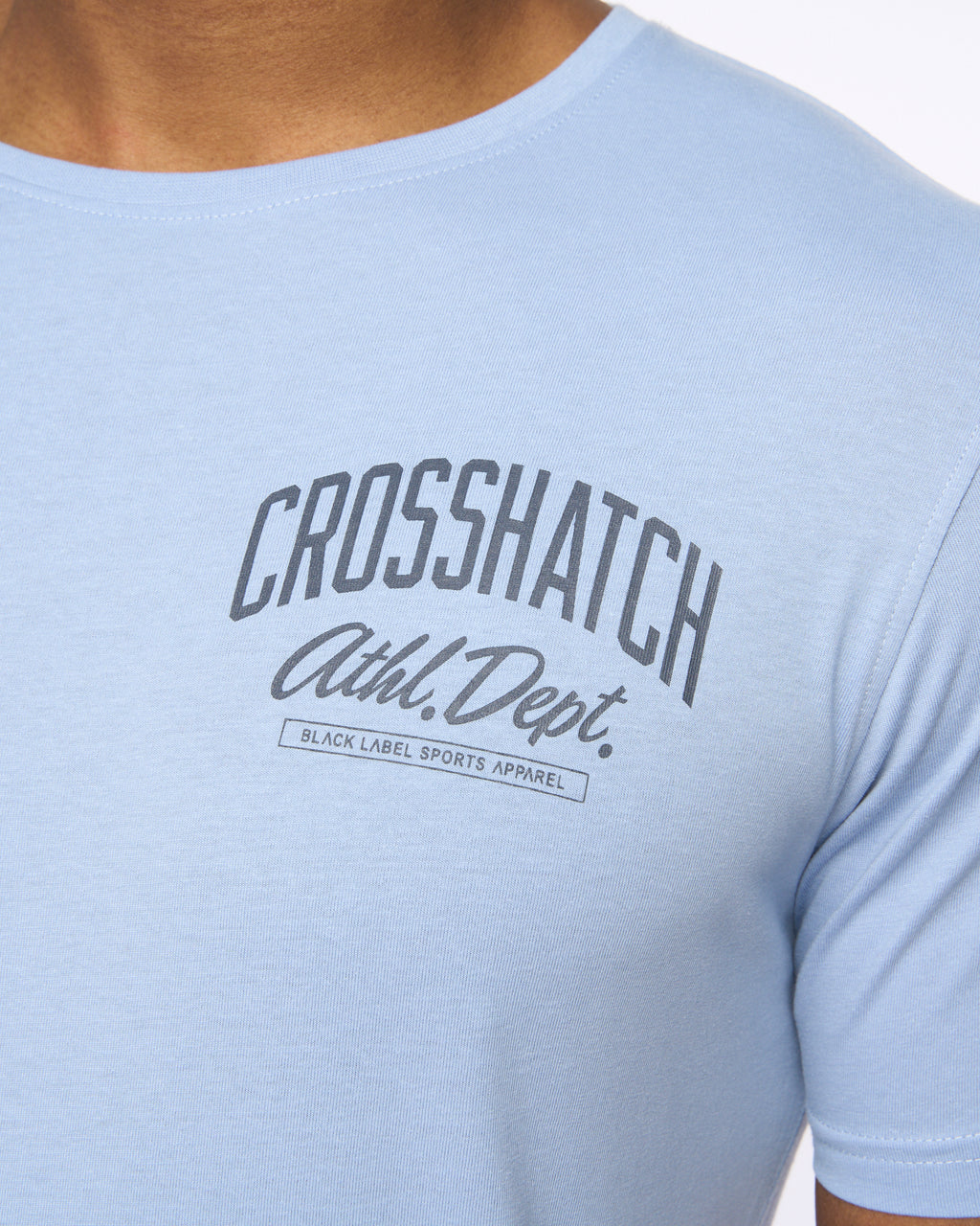 Crosshatch College Print T shirt Sky Blue