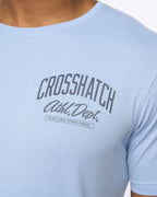Crosshatch College Print T shirt Sky Blue