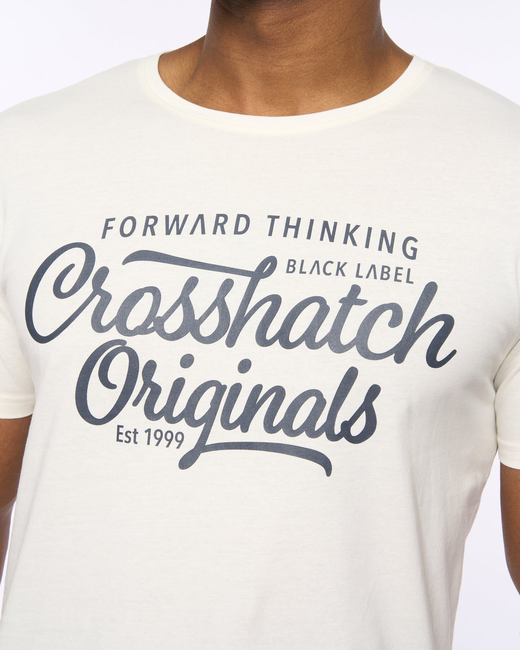 Crosshatch College Print T Shirt Off White