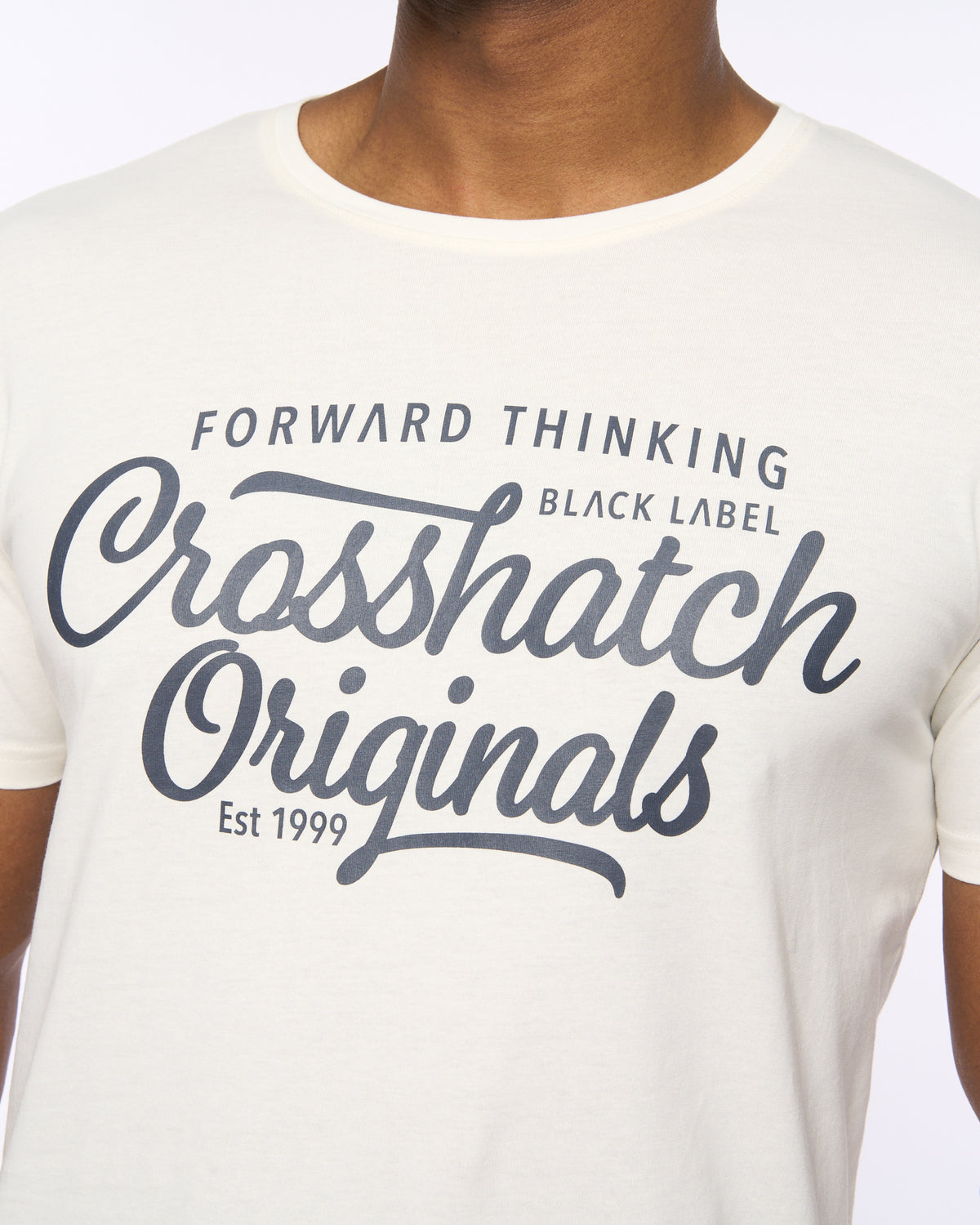 Crosshatch College Print T Shirt Off White