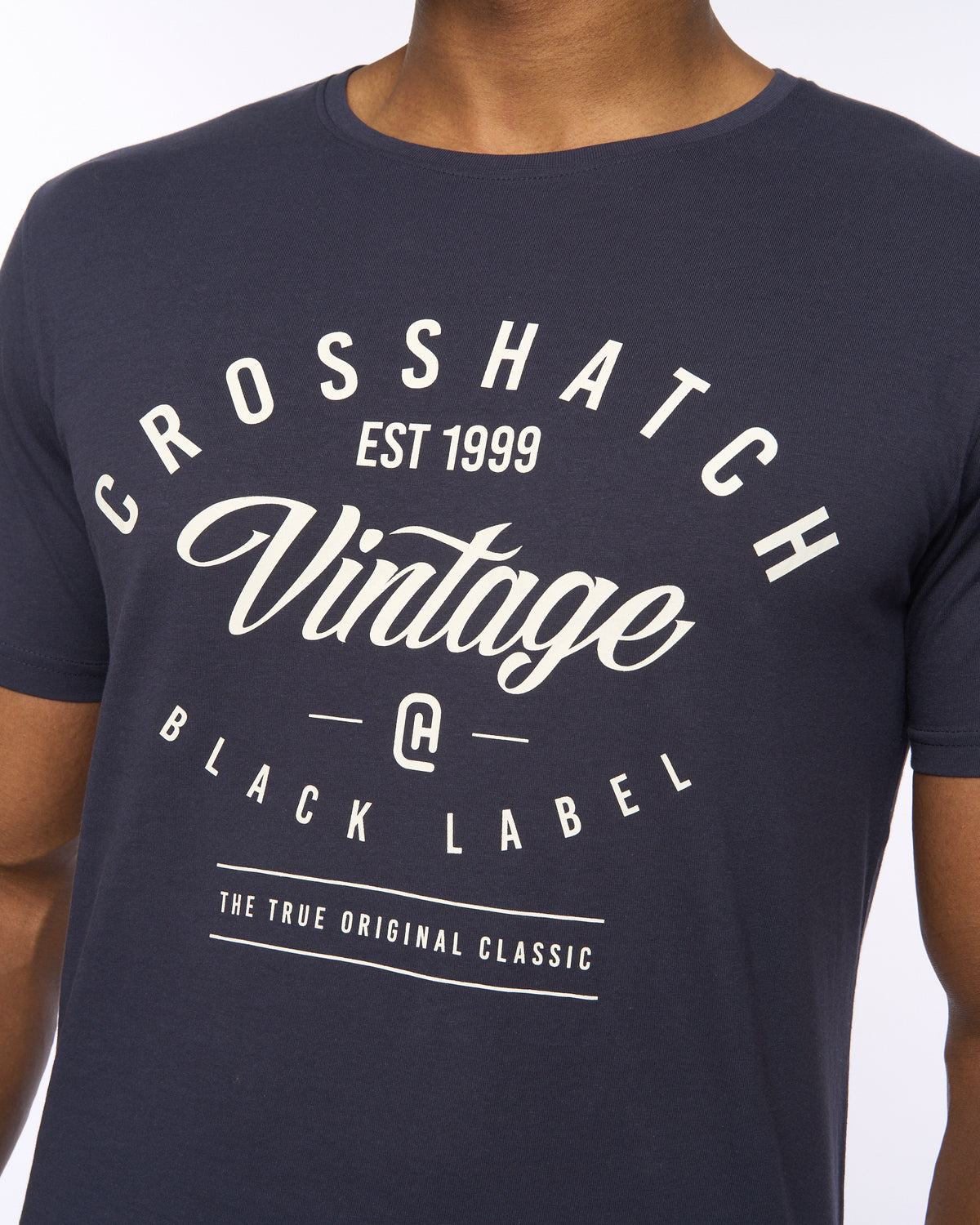 Crosshatch College Print T Shirt Navy