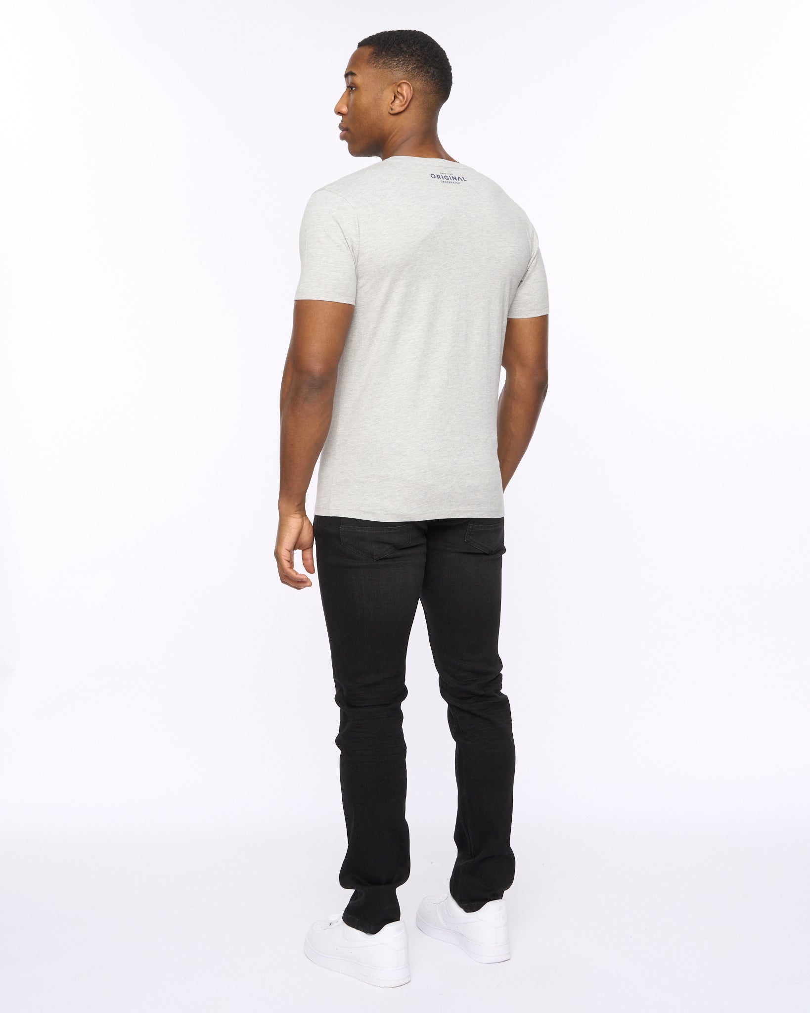 CROSSHATCH  MENS OFFAXIS TSHIRT GREY MARL