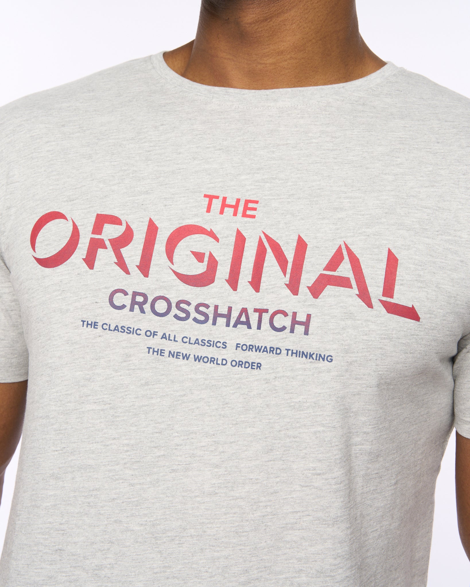 CROSSHATCH  MENS OFFAXIS TSHIRT GREY MARL