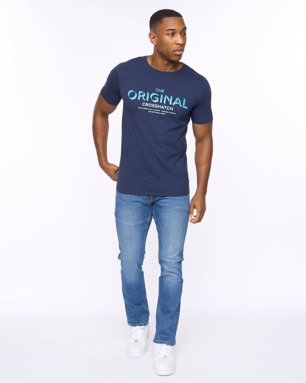 CROSSHATCH  MENS OFFAXIS TSHIRT NAVY