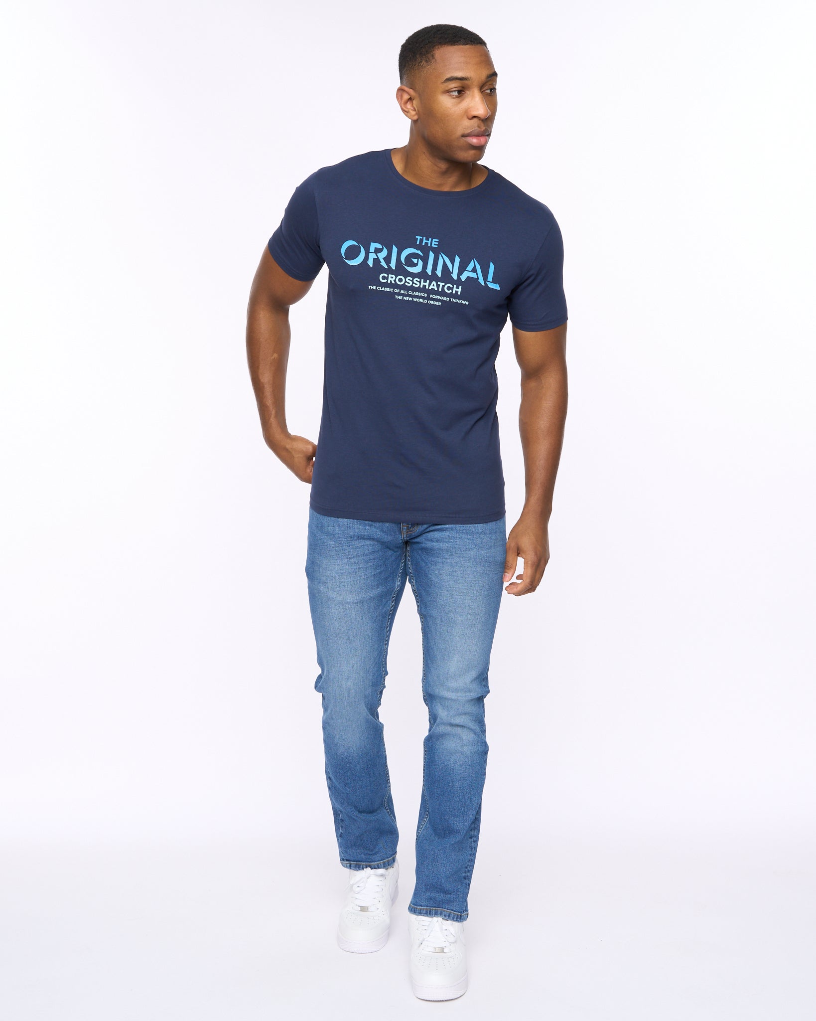 CROSSHATCH  MENS OFFAXIS TSHIRT NAVY