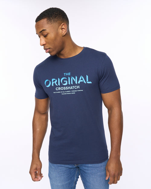 CROSSHATCH  MENS OFFAXIS TSHIRT NAVY