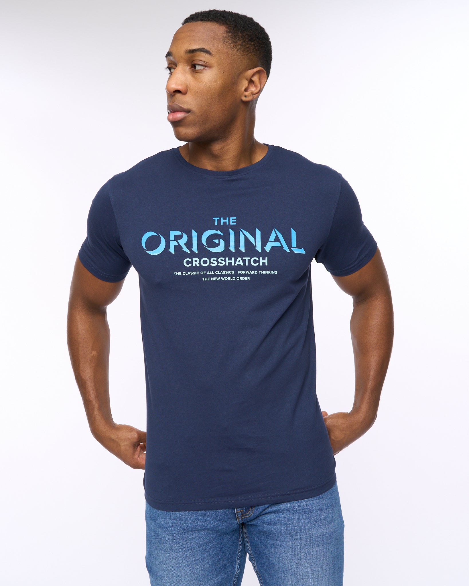 CROSSHATCH  MENS OFFAXIS TSHIRT NAVY