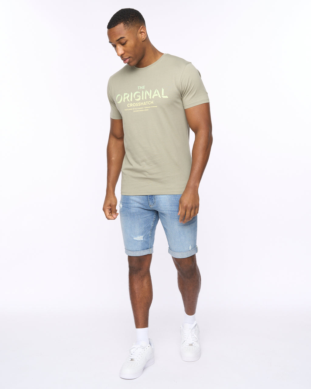 CROSSHATCH  MENS OFFAXIS TSHIRT SAGE
