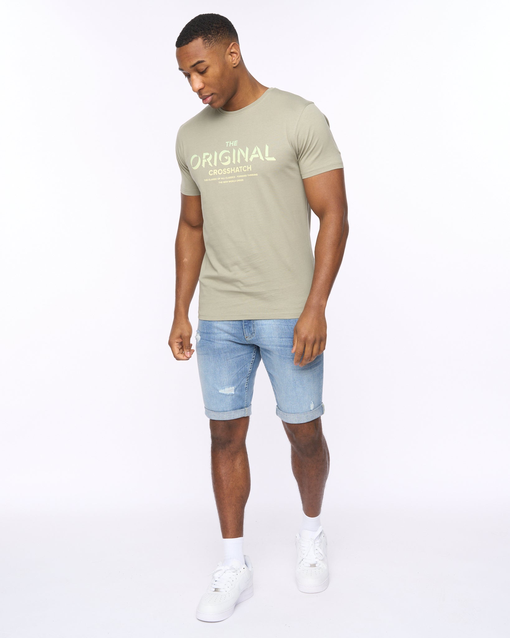 CROSSHATCH  MENS OFFAXIS TSHIRT SAGE