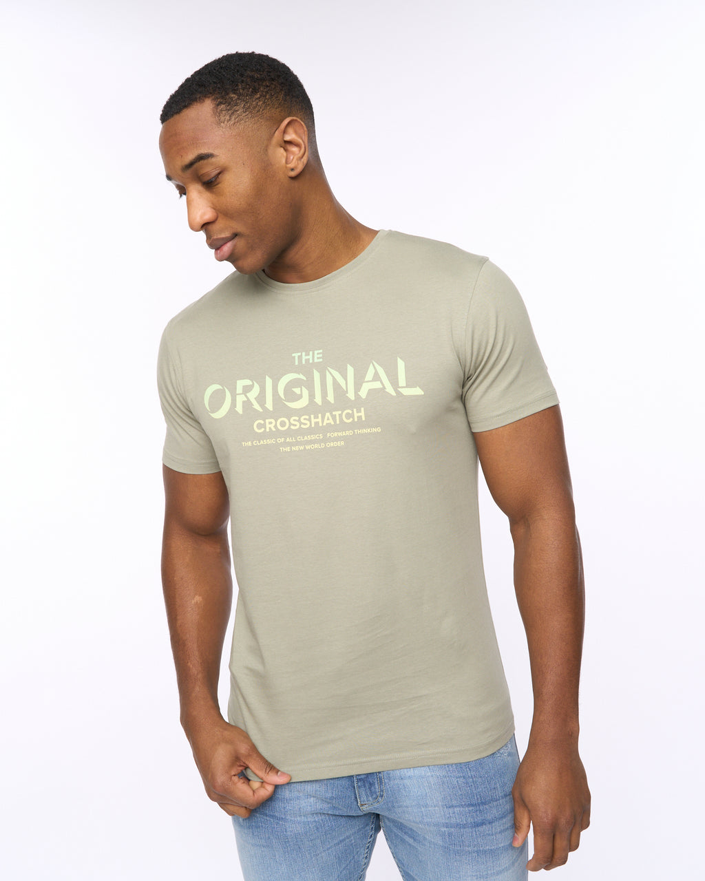 CROSSHATCH  MENS OFFAXIS TSHIRT SAGE