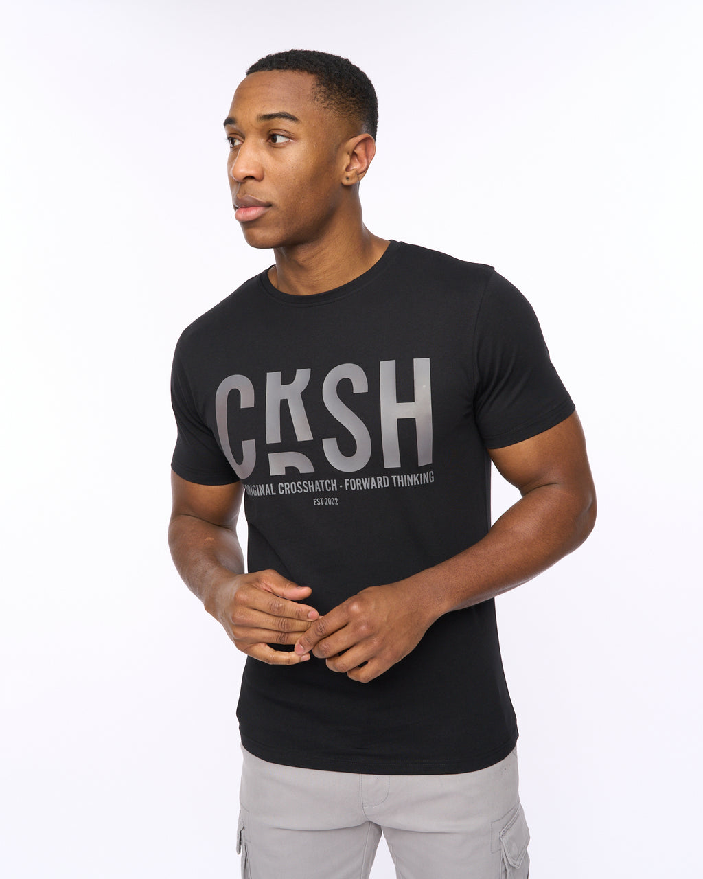 COSSHATCH  MENS SOLARI TSHIRT BLACK