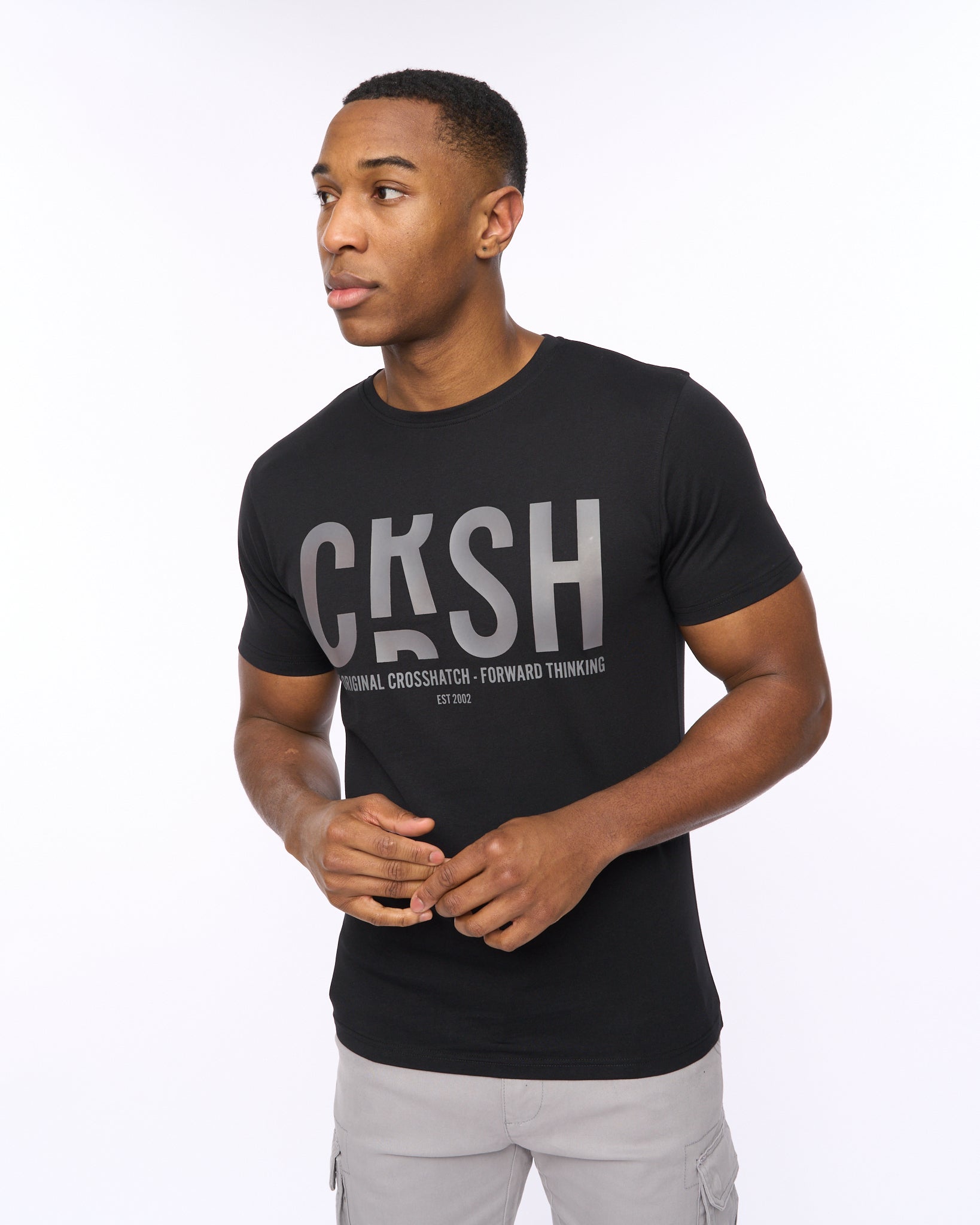 COSSHATCH  MENS SOLARI TSHIRT BLACK