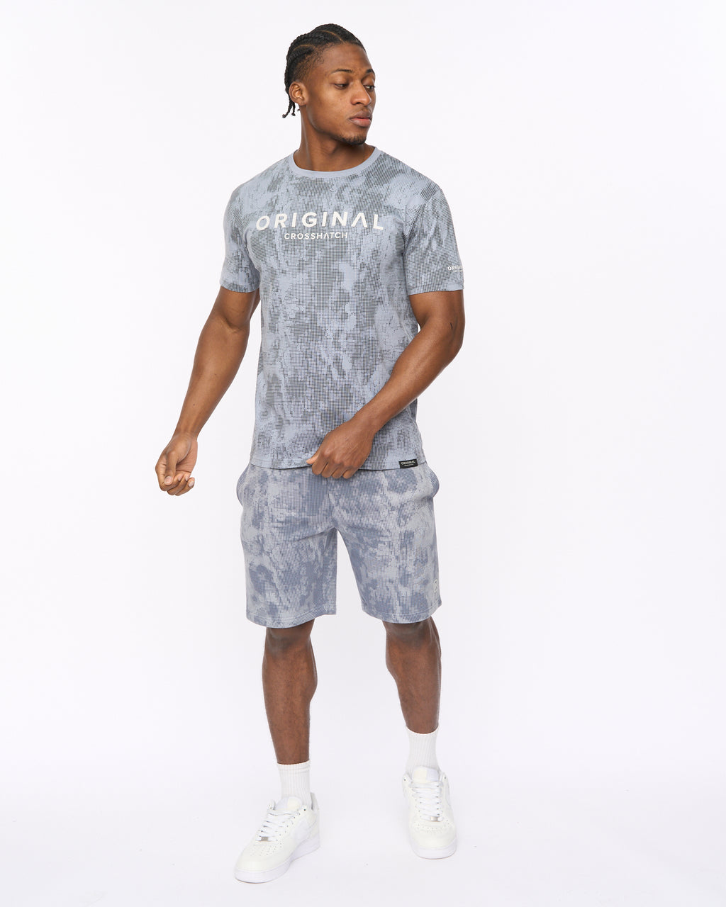Mens Bardon Camo T-Shirt Steel Blue