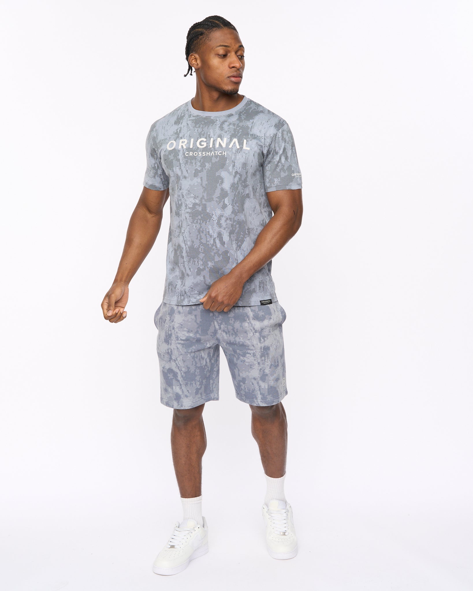 Mens Bardon Camo T-Shirt Steel Blue