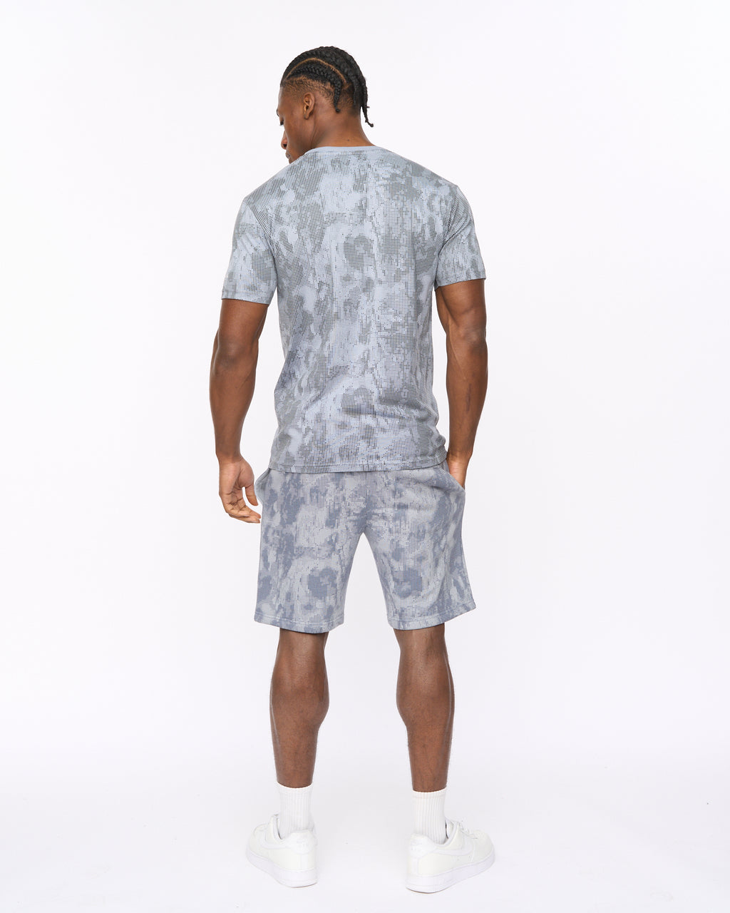 Mens Bardon Camo T-Shirt Steel Blue