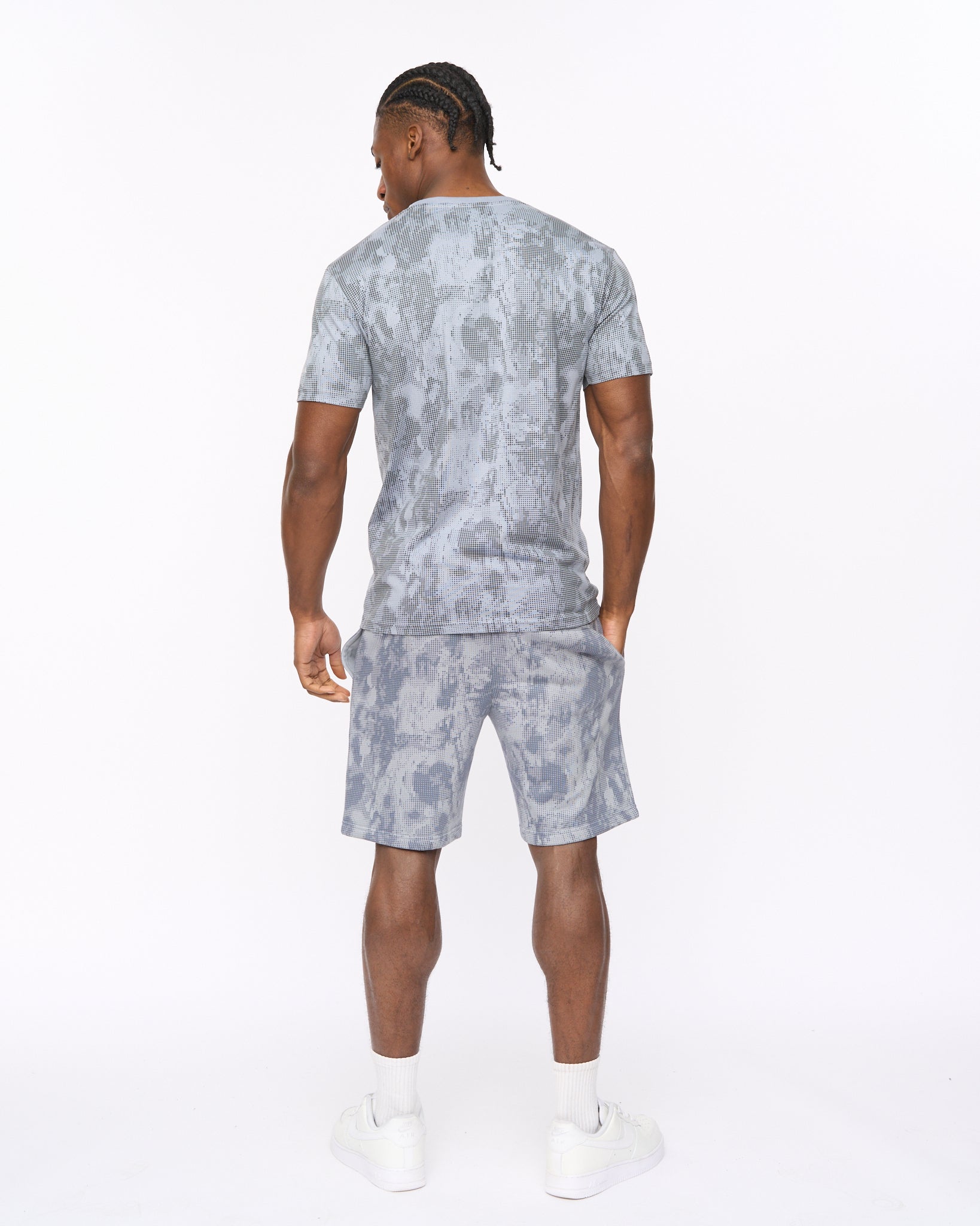 Mens Bardon Camo T-Shirt Steel Blue