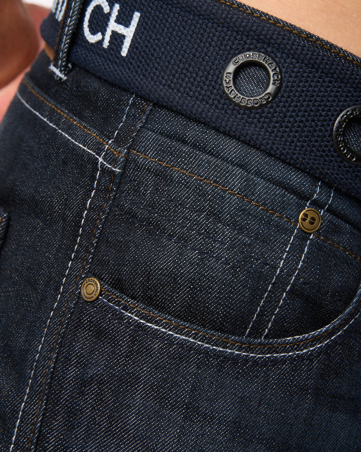 Crosshattch Techno Denim Jeans Dark Wash