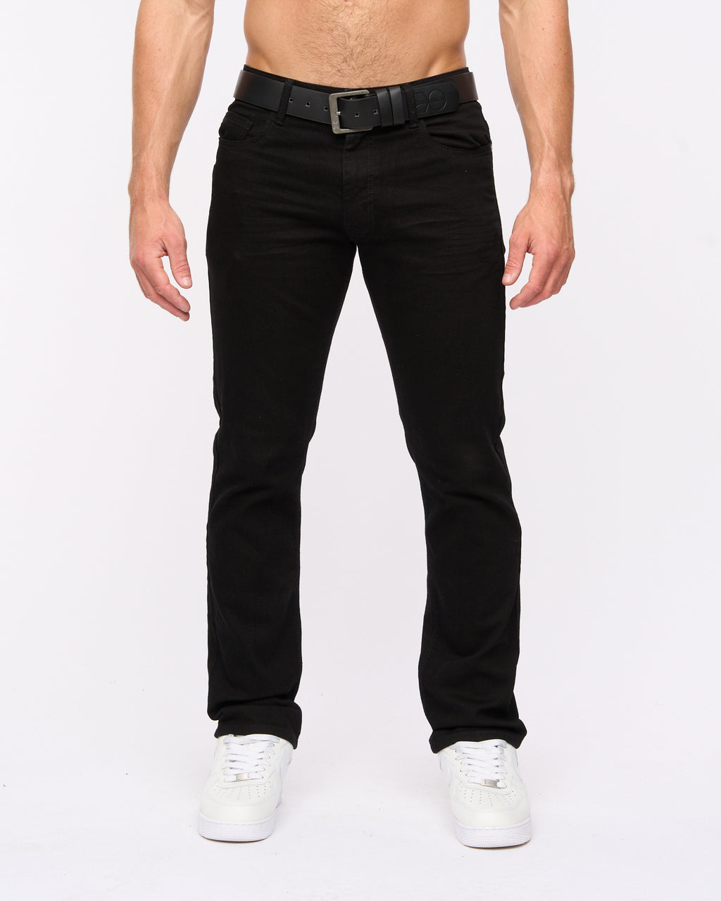 Crosshatch Cadman Straight Jeans Solid Black