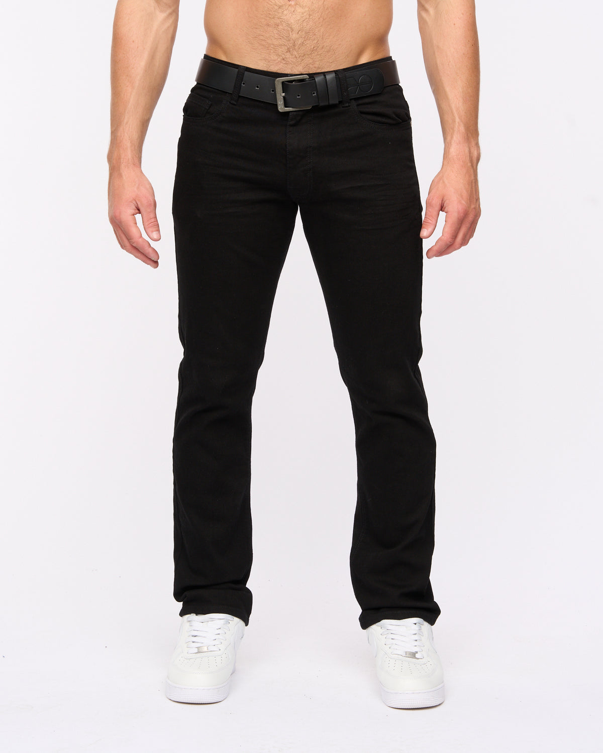 Crosshatch Cadman Straight Jeans Solid Black