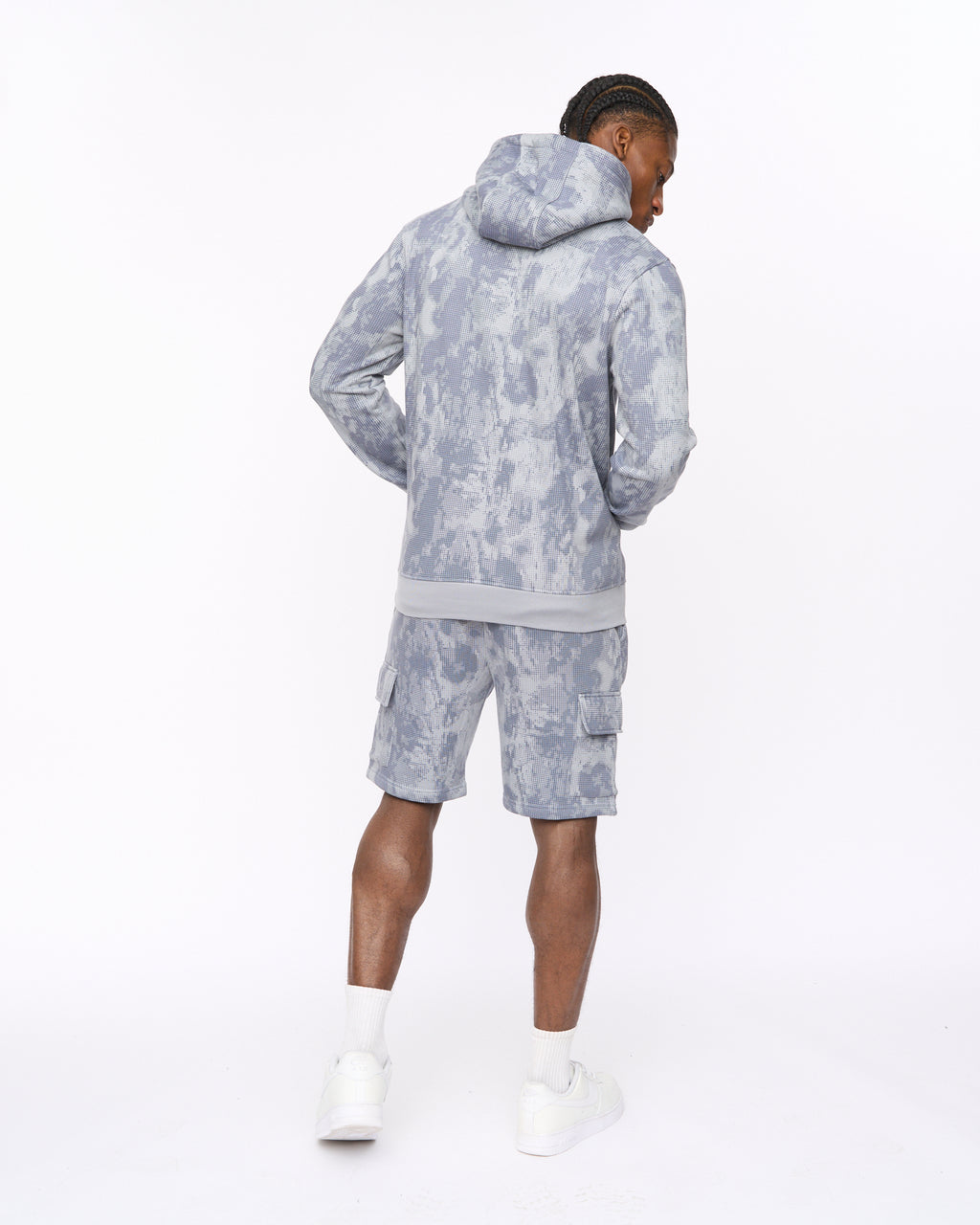 Bardon Camo Hoodie Steel Blue