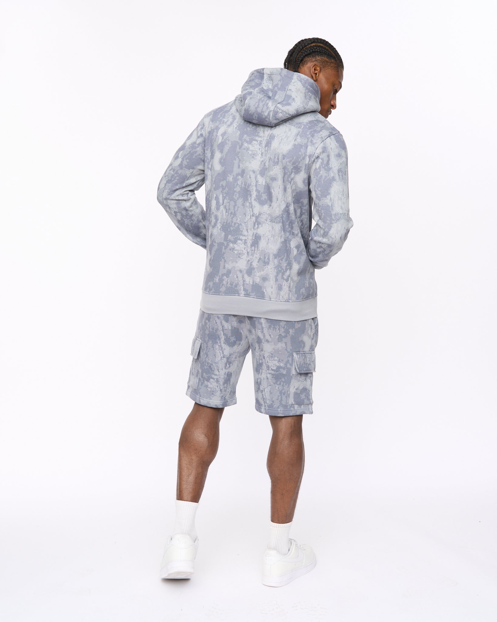 Bardon Camo Hoodie Steel Blue