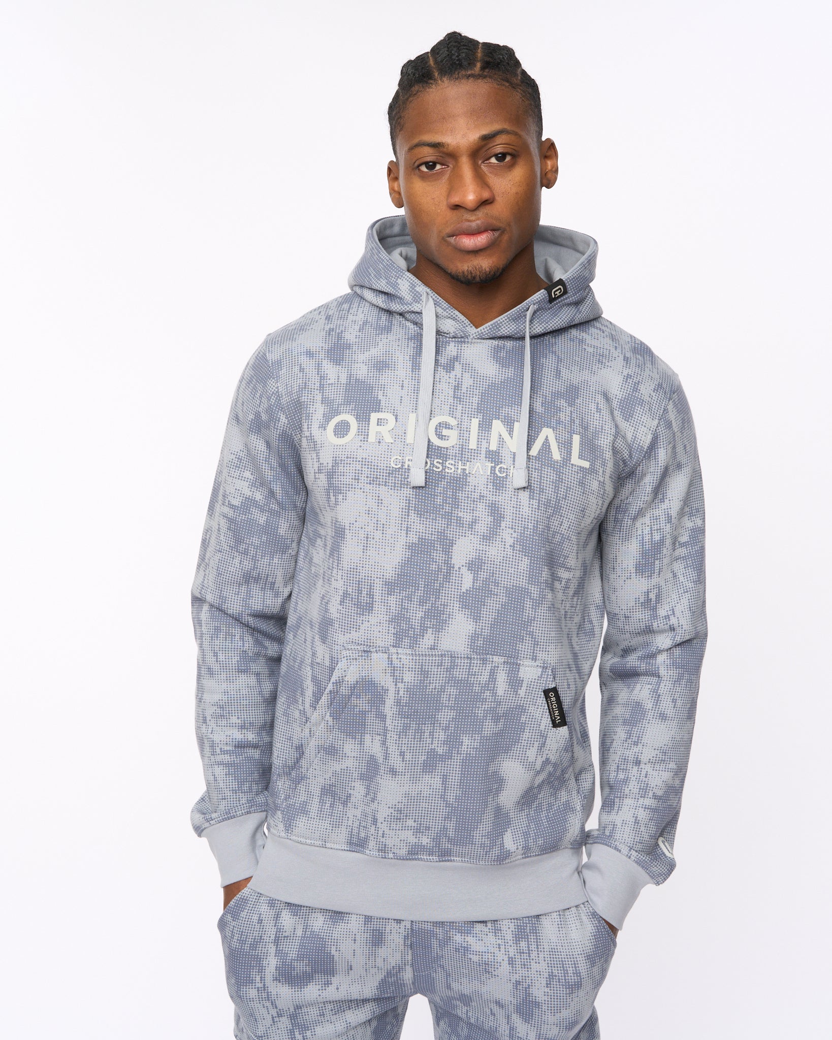 Bardon Camo Hoodie Steel Blue