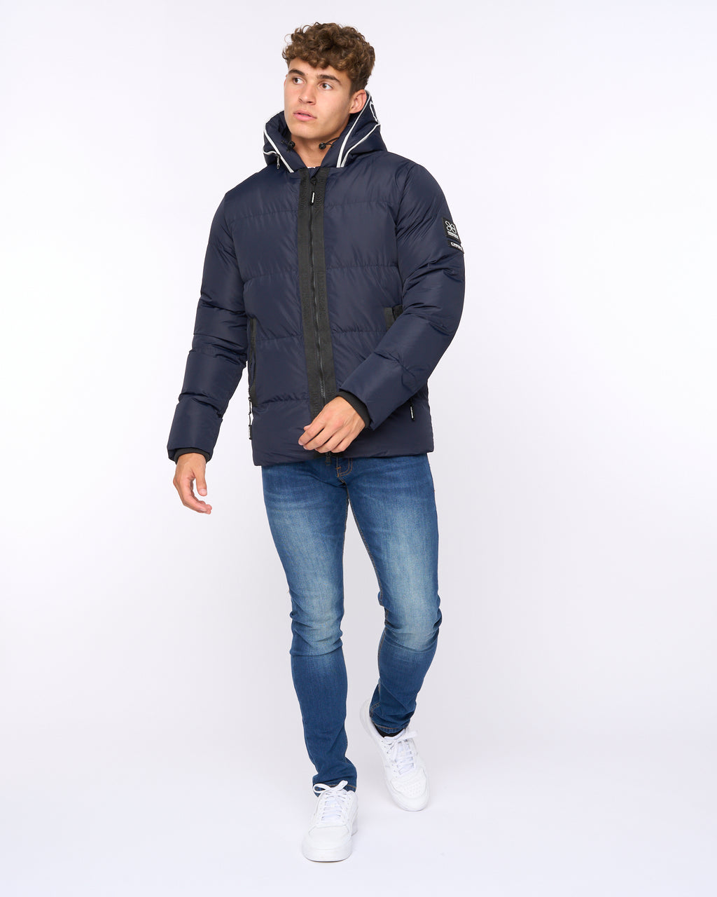 Crosshatch Sandbox Hooded Jacket Navy
