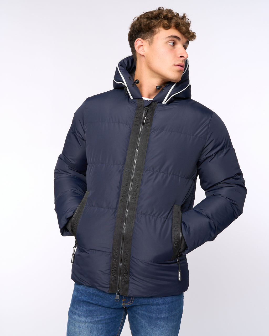 Crosshatch Sandbox Hooded Jacket Navy