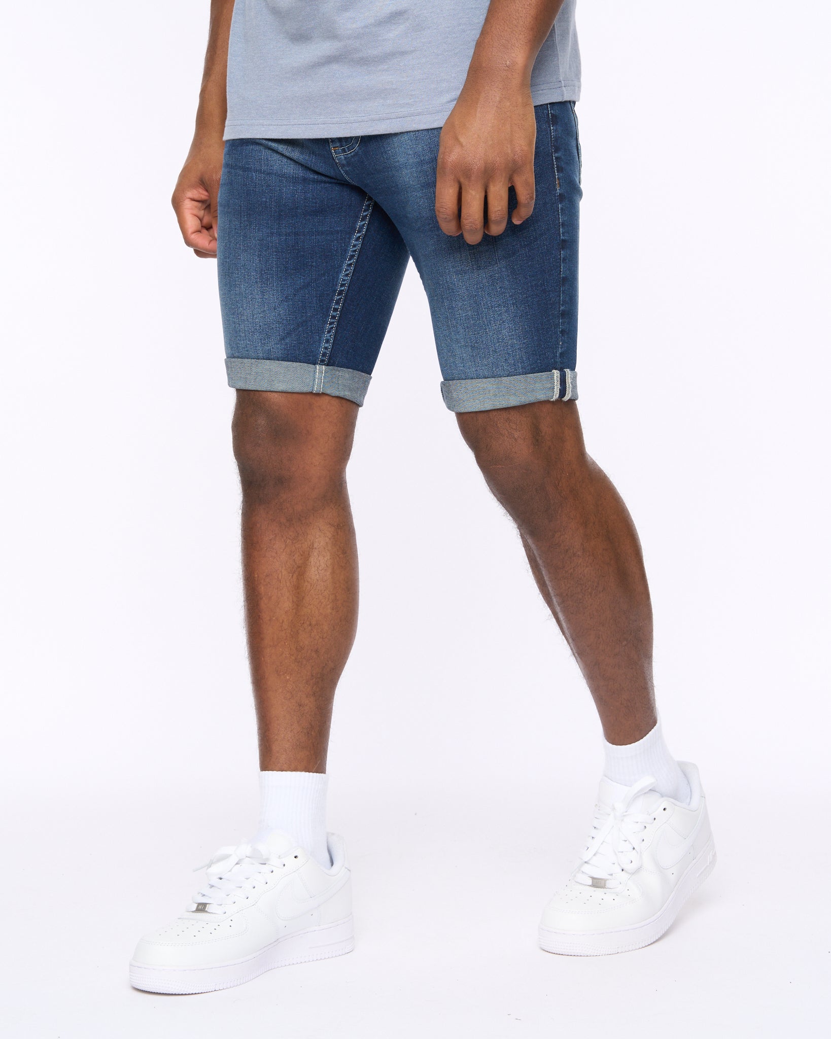 Tomwin Denim Shorts Dark Wash