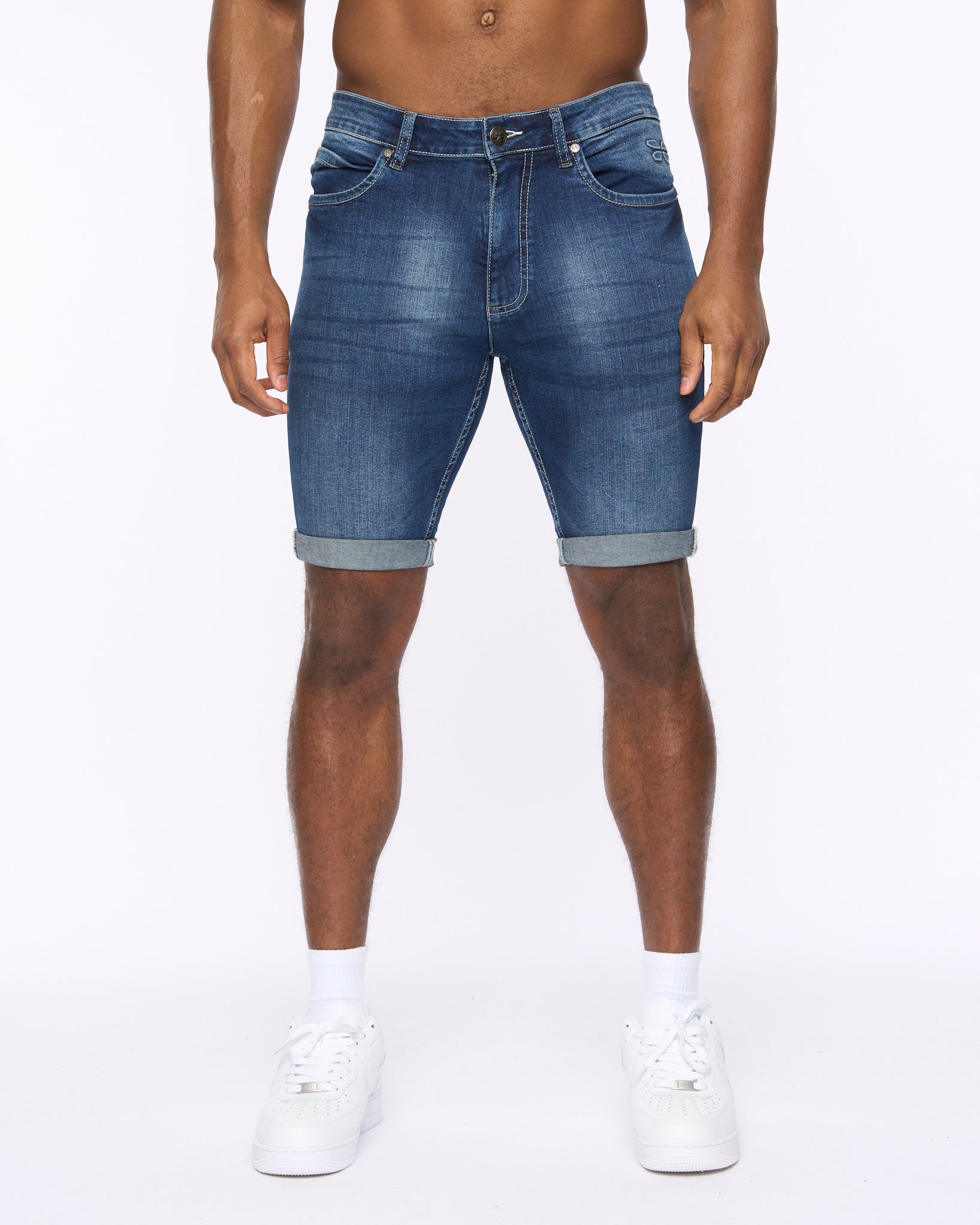 Tomwin Denim Shorts Dark Wash