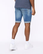 Crosshatch Tonwin Denim Shorts Mid  Wash