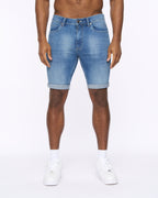 Crosshatch Tonwin Denim Shorts Mid  Wash