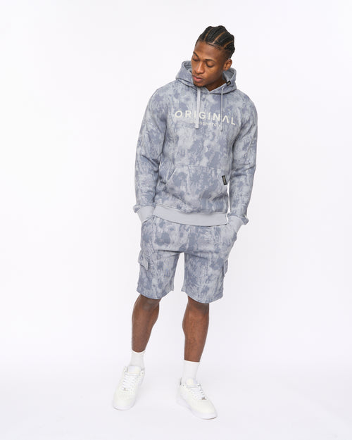 Bardon Camo Cargo Shorts Steel Blue