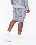 Bardon Camo Cargo Shorts Steel Blue