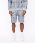 Bardon Camo Cargo Shorts Steel Blue