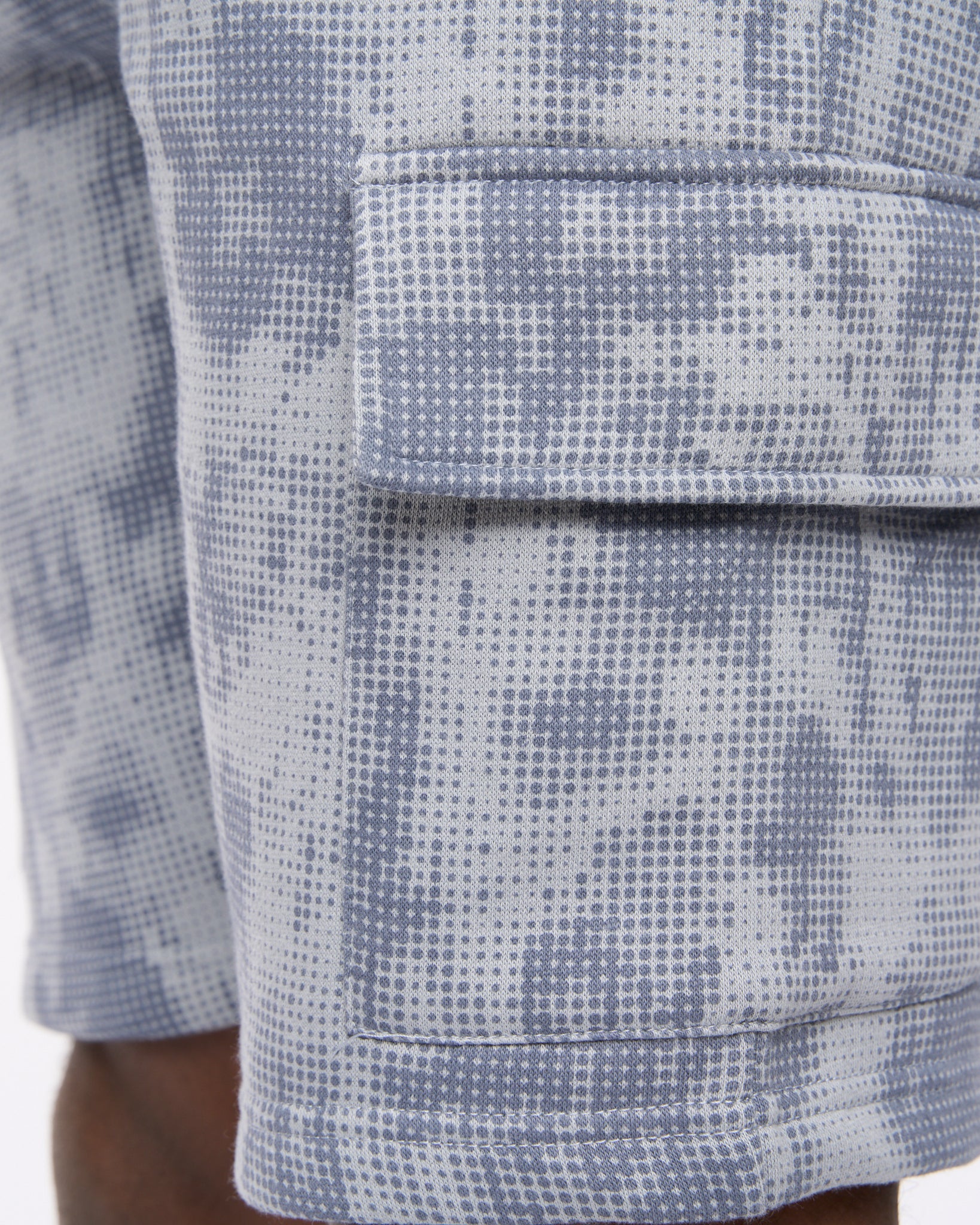 Bardon Camo Cargo Shorts Steel Blue