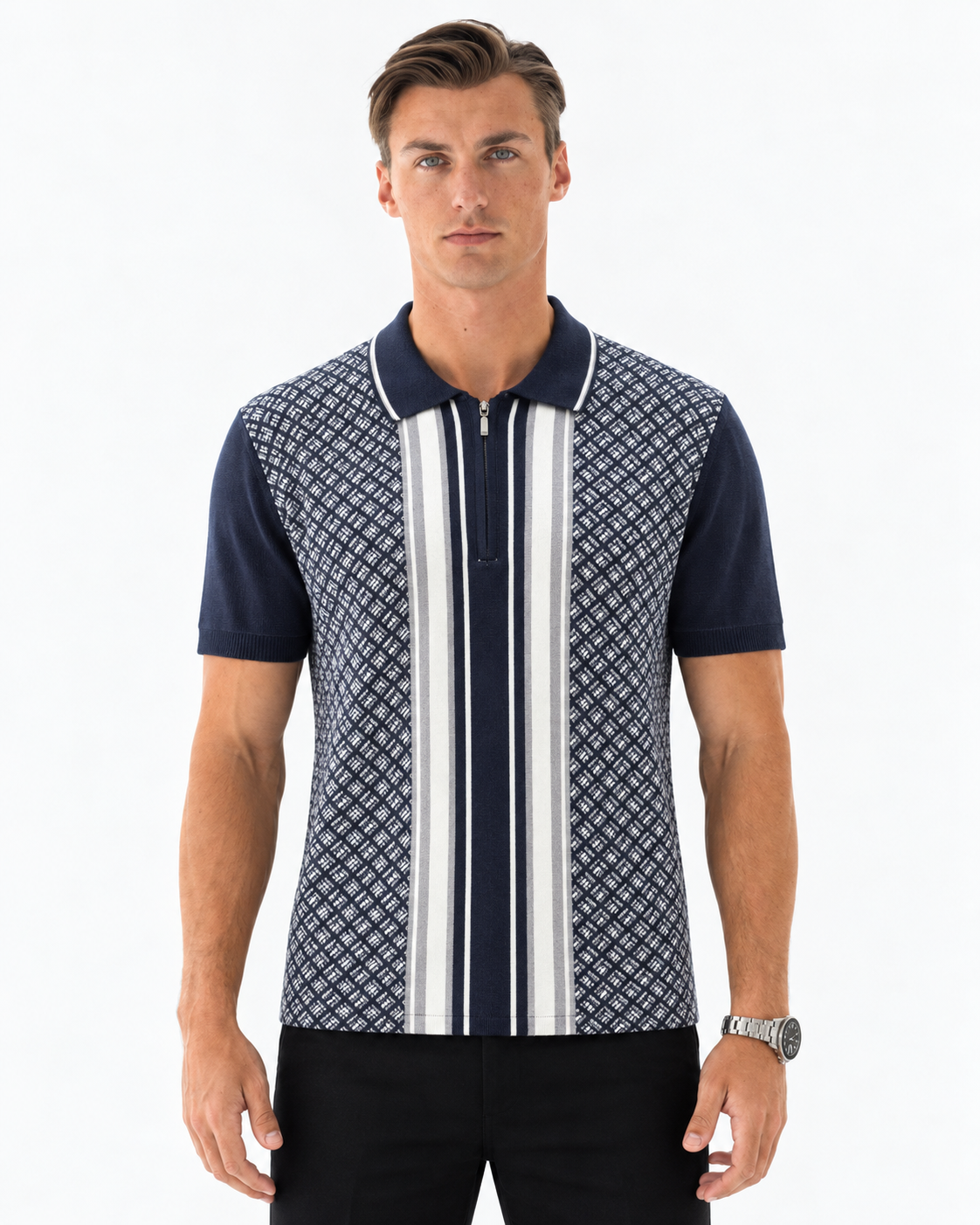 Soulstar Togane Knit Polo  Navy