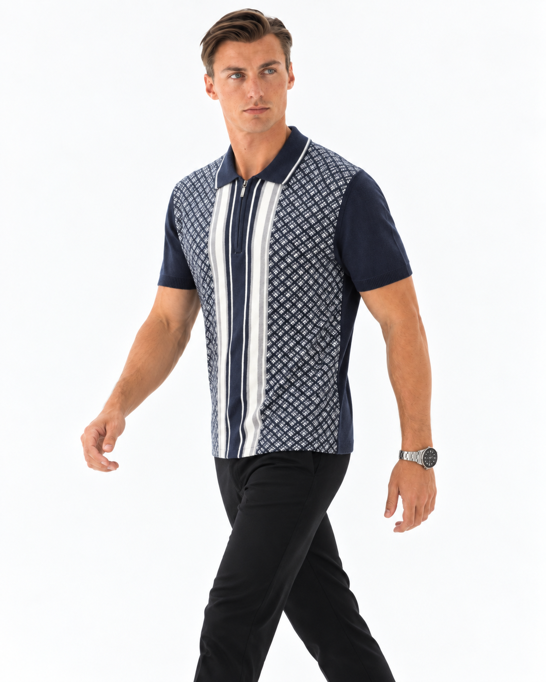 Soulstar Togane Knit Polo  Navy