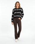 Heart Print Knit Jumper Black