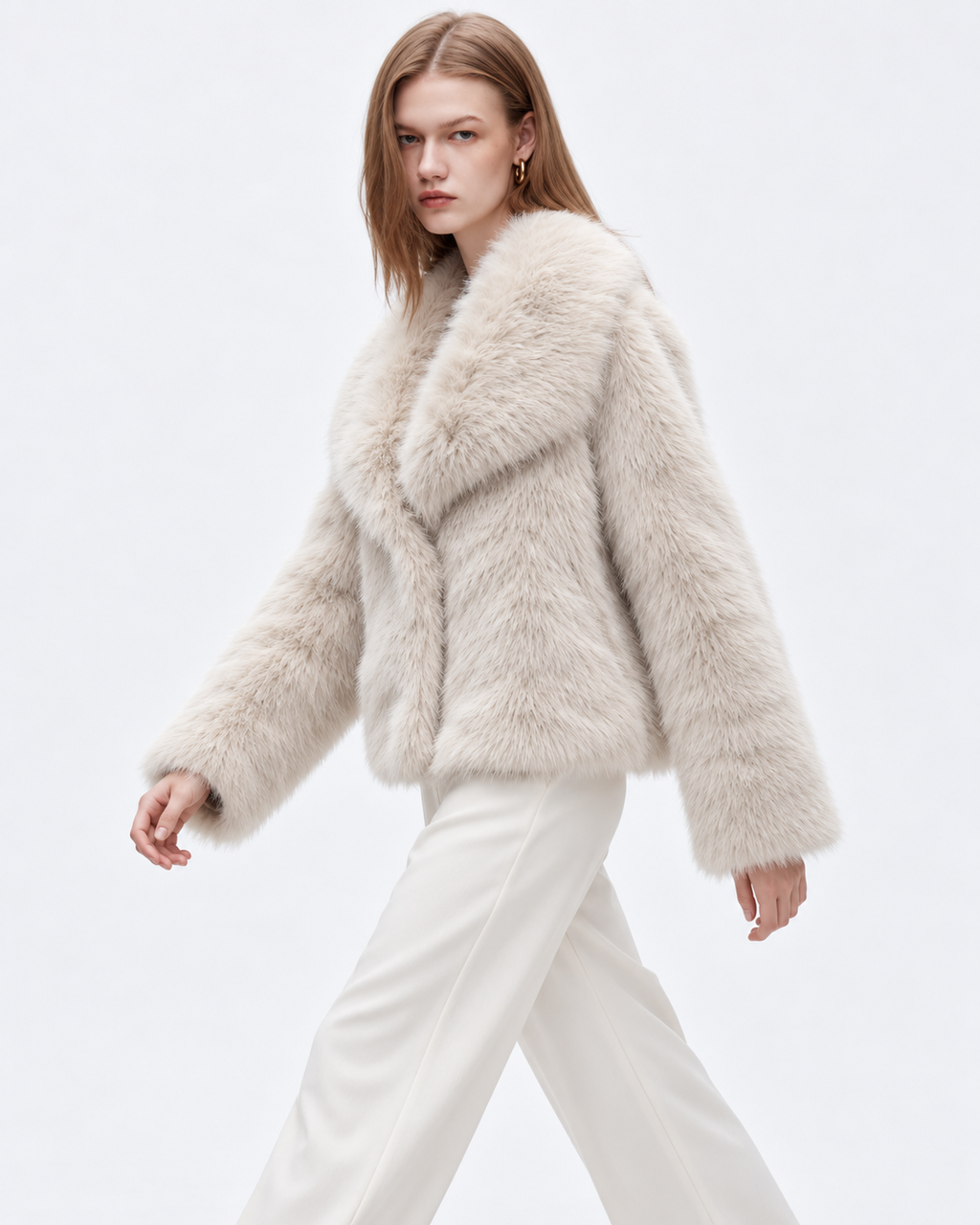 Faux Fur Jacket – Cosy & Chic Winter jacket Cream