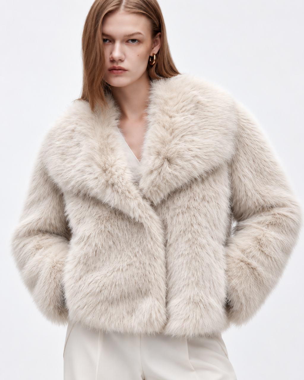 Faux Fur Jacket – Cosy & Chic Winter jacket Cream