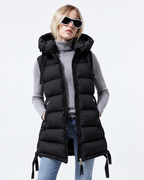 Longline Padded Gilet – Black