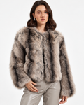 Luxury Faux Fur Jacket Brown    BY3013