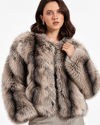 Luxury Faux Fur Jacket Brown    BY3013
