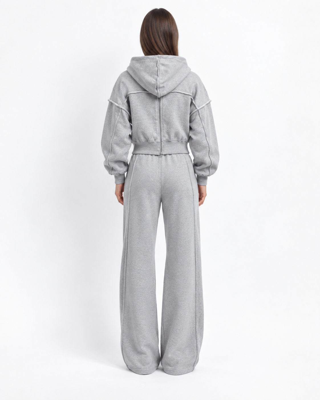 Zip-Up Hoodie & Wide-Leg Jogger Set BS056