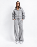 Zip-Up Hoodie & Wide-Leg Jogger Set BS056